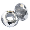 1 Pkg. (6 Stk.) Metalized-Crystal Großlochperlen 9x14mm Kristall mit Silber